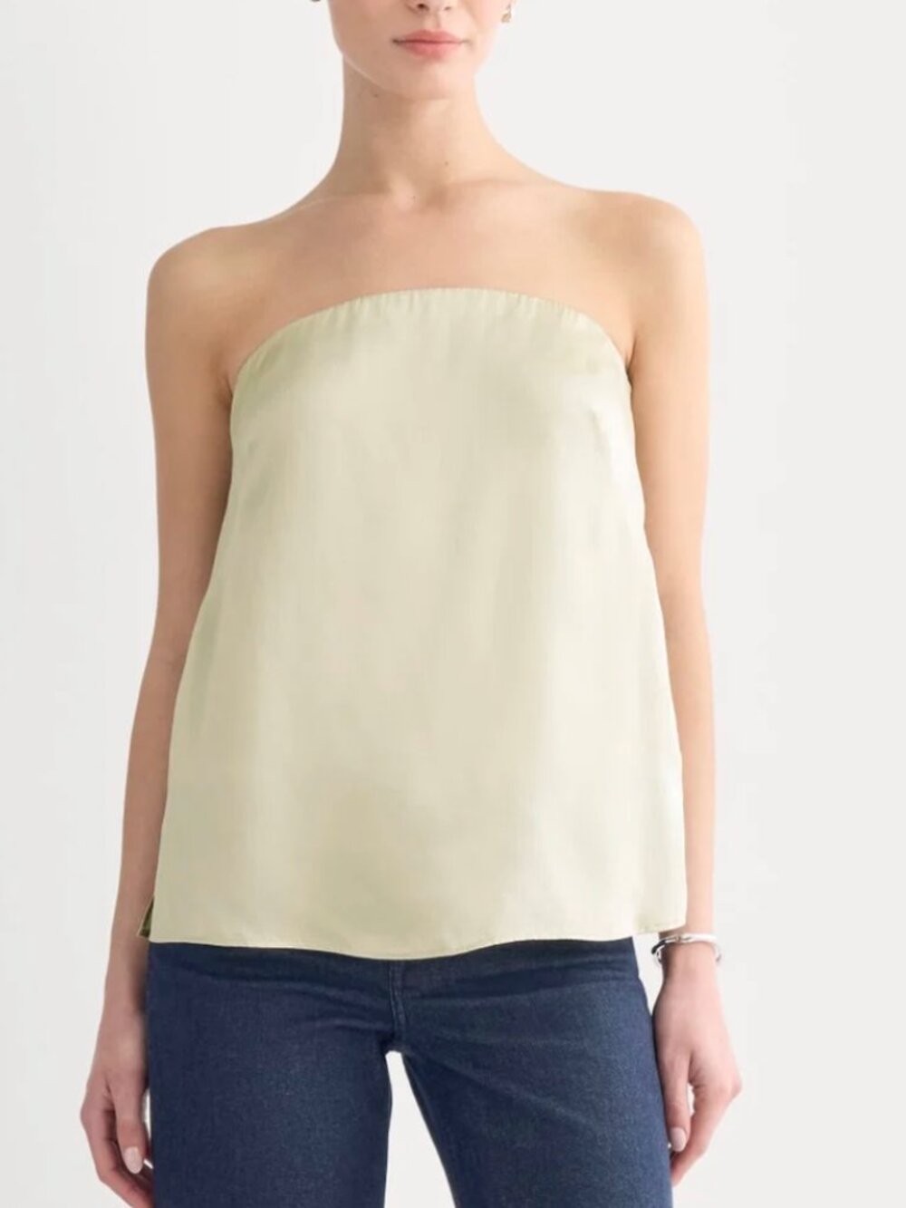 Everlane Thin Strap Cami in Silk Charmeuse Peyote Size 4 NWT